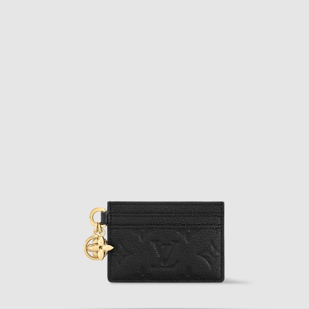 Louis Vuitton Black Monogram Empreinte Card Holder with Gold Charm - Picture 5 of 7